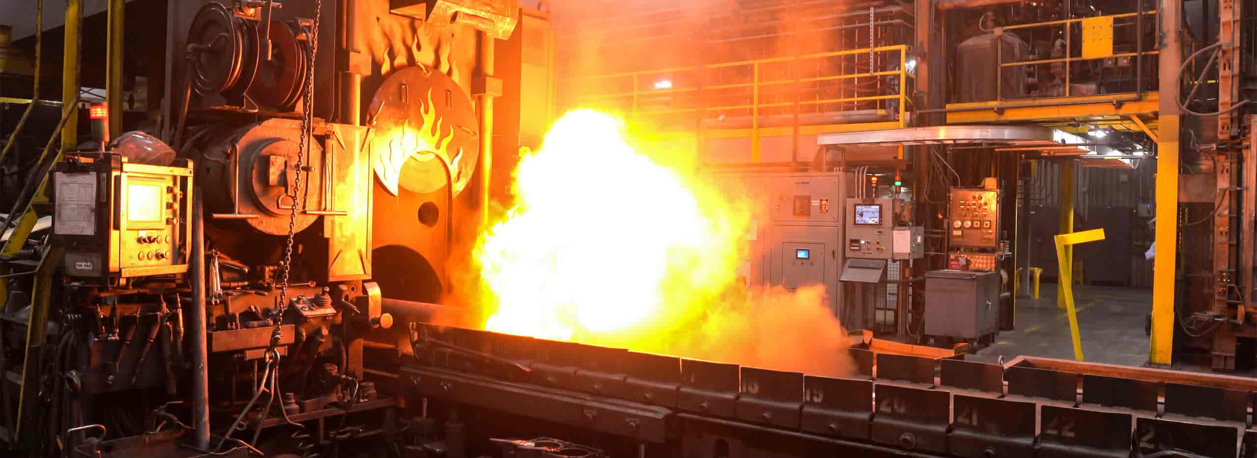 Machinery with large flame in center